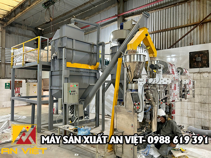 Lắp đặt máy đóng túi 1kg keo chít mạch